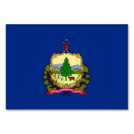 Patriotic bord-kort med Vermont-Flagga Bordsnummer