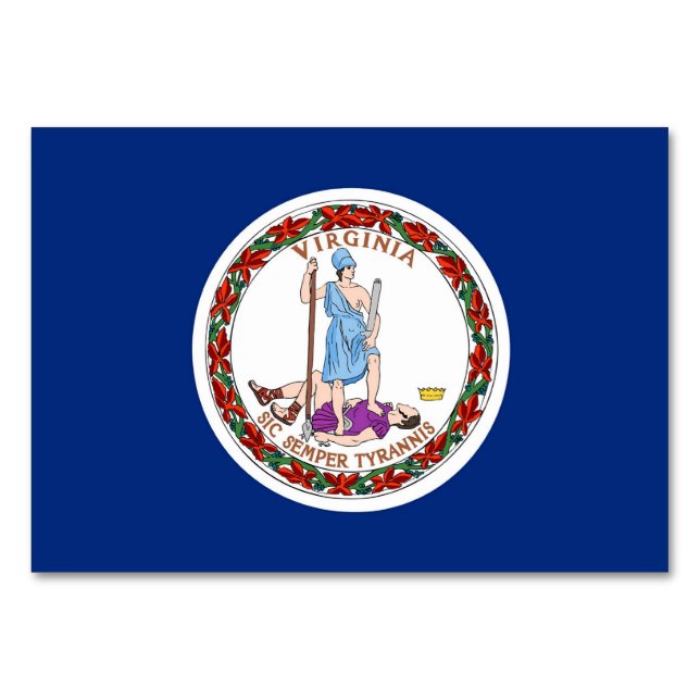 Patriotic bord-kort med Virginia-Flagga Bordsnummer (Baksidan)