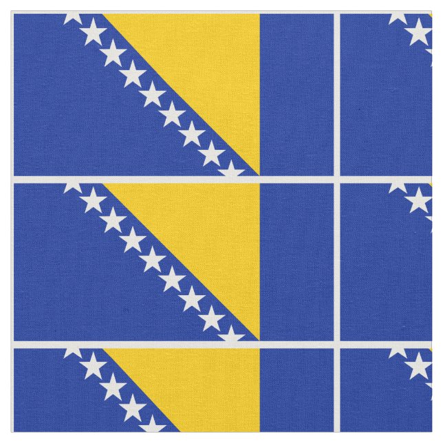 Patriotic Bosnien och Hercegovina Flagga Fabric Tyg (Närbild)