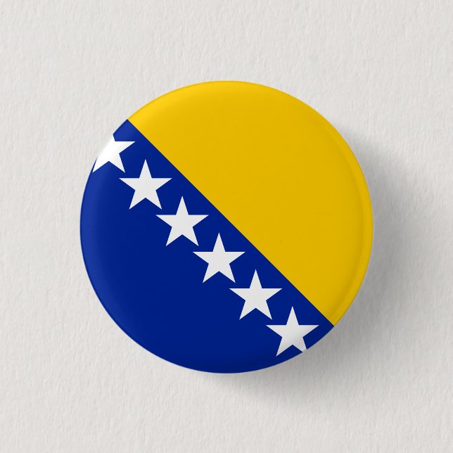 Patriotic Bosnien och Hercegovina Flagga Knapp (Framsida)