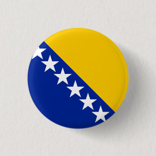 Patriotic Bosnien och Hercegovina Flagga Knapp