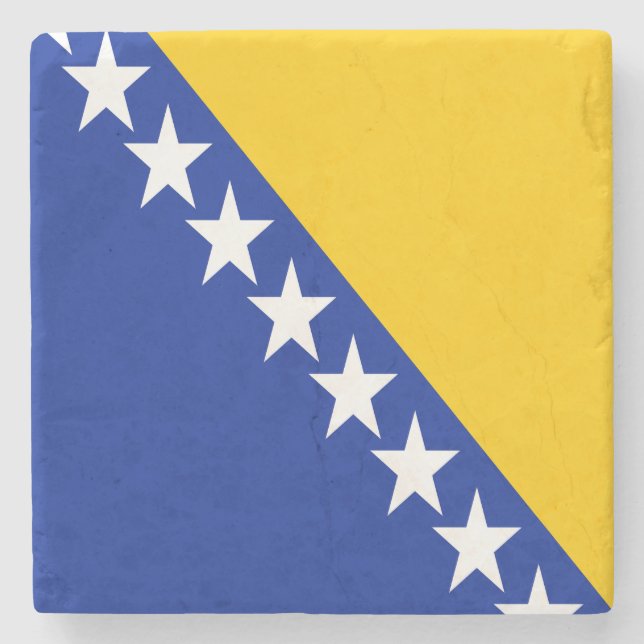 Patriotic Bosnien och Hercegovina Flagga Stenunderlägg (Framsidan)