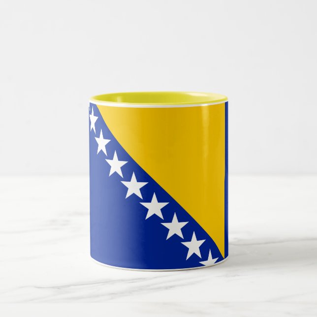 Patriotic Bosnien och Hercegovina Flagga Två-Tonad Mugg (Center)