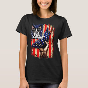 Patriotic Boston Terrier American Hund T Shirt