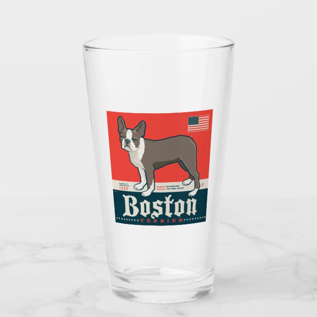 Patriotic | Boston Terrier Glaskopp (Framsida)