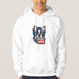 Patriotic Boston Terrier Hund Puppy American Flagg Hoodie