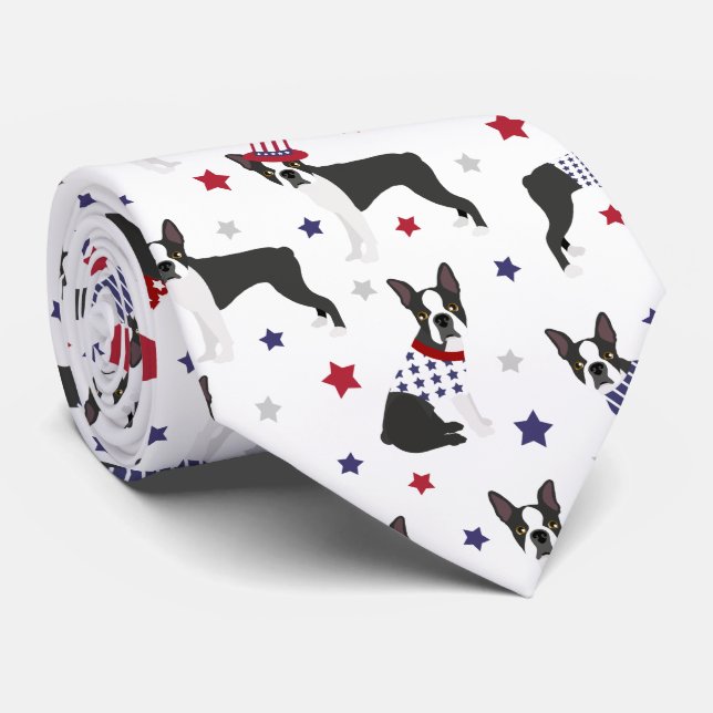 Patriotic Boston Terrier Hund Slips (Rullad)