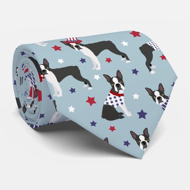 Patriotic Boston Terrier Hund Slips (Rullad)