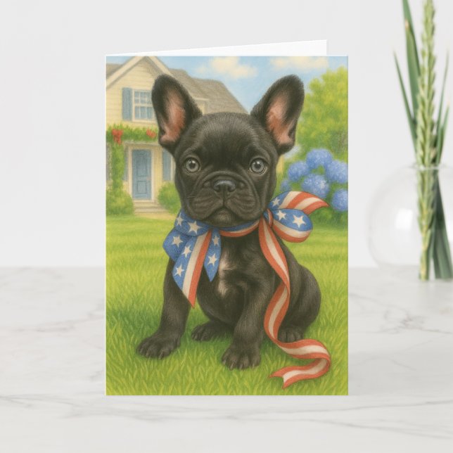 Patriotic Boston Terrier Kort (Framsida)