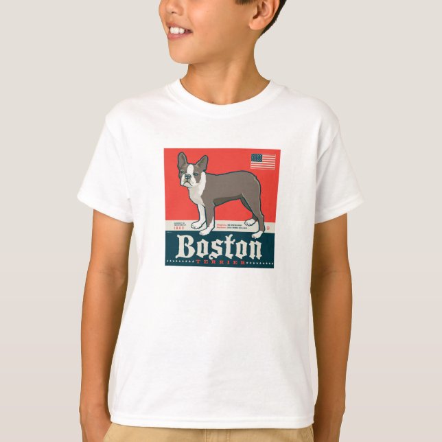 Patriotic | Boston Terrier T Shirt (Framsida)