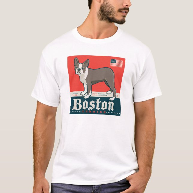 Patriotic | Boston Terrier T Shirt (Framsida)