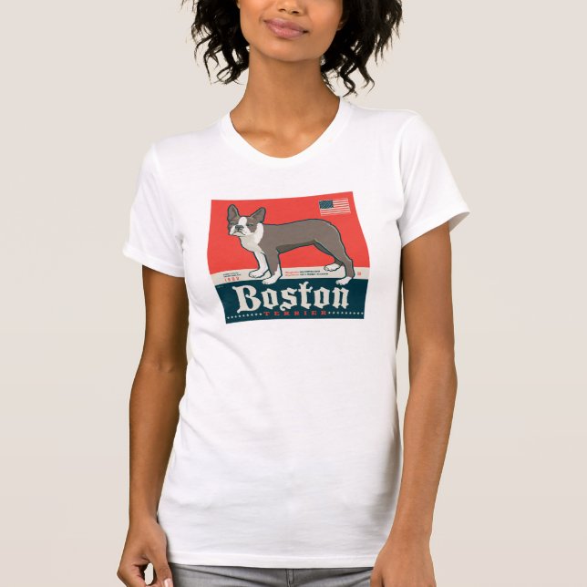 Patriotic | Boston Terrier T Shirt (Framsida)