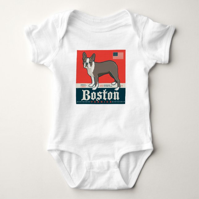 Patriotic | Boston Terrier T Shirt (Framsida)
