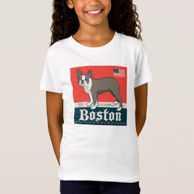 Patriotic | Boston Terrier T Shirt (Framsida)