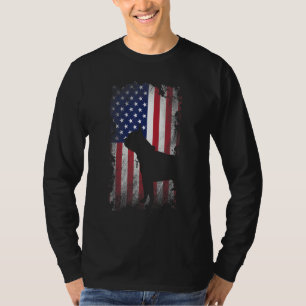 Patriotic Boston Terriers American Flagga Hund T Shirt