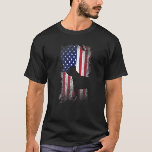 Patriotic Boston Terriers American Flagga Hund T Shirt