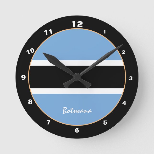 Patriotic Botswana Flagga, Botswana Home/design Rund Klocka (Framsida)