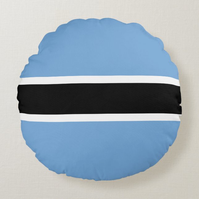 Patriotic Botswana Flagga Round Pillow Rund Kudde (Framsidan)