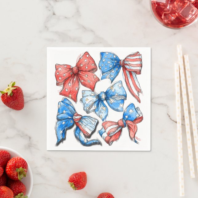 Patriotic Bows Pappersservett (Insitu)