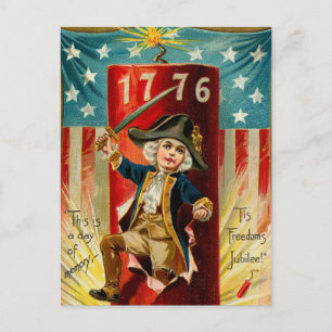 Patriotic Boy Postcard Vykort