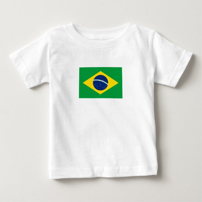 Patriotic Brasilien Flagga Baby T-Shirt (Framsida)