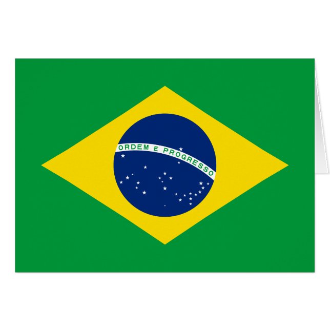Patriotic Brasilien Flagga Hälsningskort (Framsidan Horizontal)