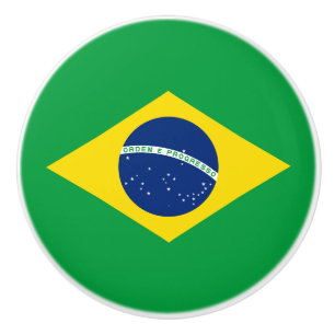Patriotic Brasilien Flagga Knopp