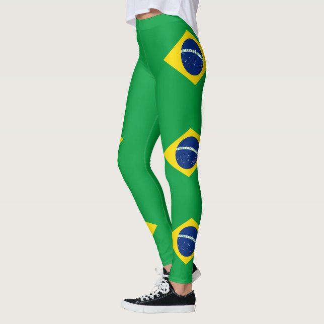 Patriotic Brasilien Flagga Leggings (Vänster)