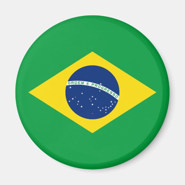Patriotic Brasilien Flagga Magnet (Framsidan)