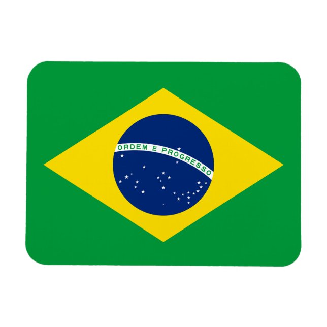 Patriotic Brasilien Flagga Magnet (Horisontell)