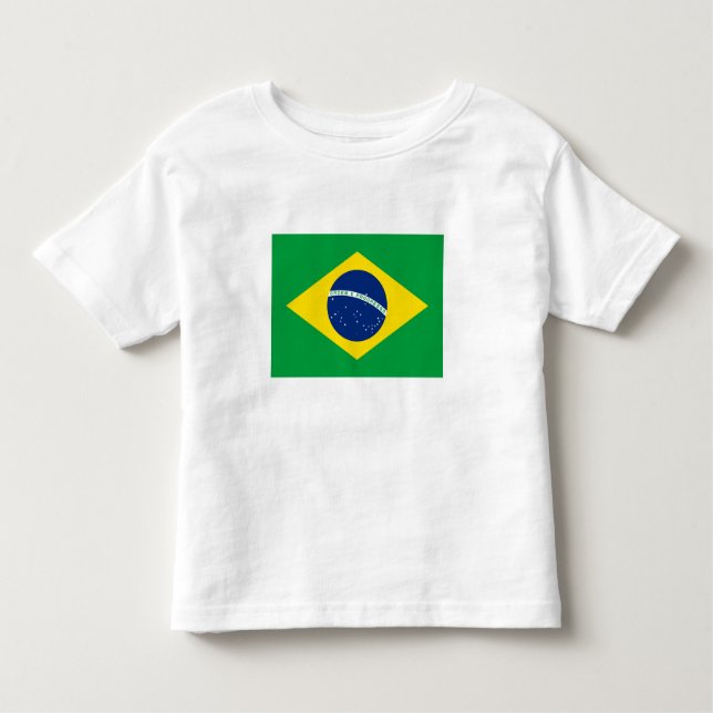 Patriotic Brasilien Flagga T Shirt (Framsida)