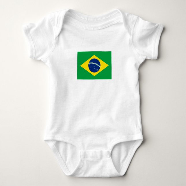Patriotic Brasilien Flagga T Shirt (Framsida)