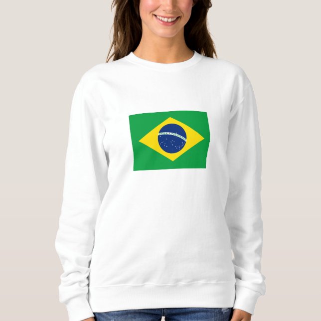 Patriotic Brasilien Flagga T Shirt (Framsida)