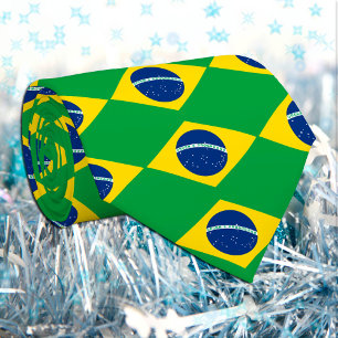 Patriotic Brasilien Tie, mode, Brasilianska Flagga Slips