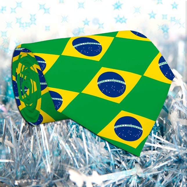 Patriotic Brasilien Tie, mode, Brasilianska Flagga Slips (Skapare uppladdad)