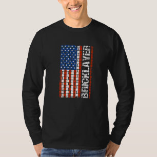 Patriotic Brickayer Flagga US Citizen Construction T Shirt
