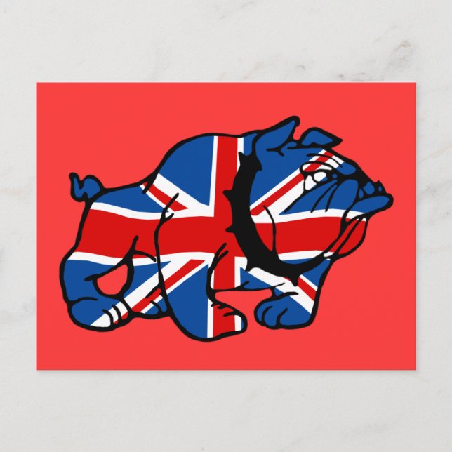 Patriotic British Bulldog Britsh flagga Vykort (Framsida)