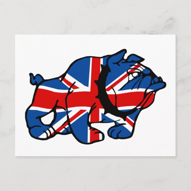 Patriotic British Bulldog Britsh flagga Vykort (Framsida)