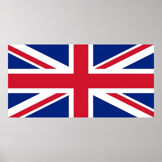 Patriotic British Union Jack Flagga Poster (Framsidan)