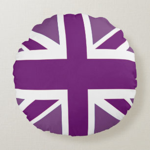 Patriotic British Union Jack Flagga Round Cushion Rund Kudde