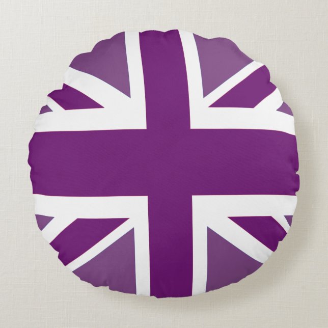 Patriotic British Union Jack Flagga Round Cushion Rund Kudde (Framsidan)