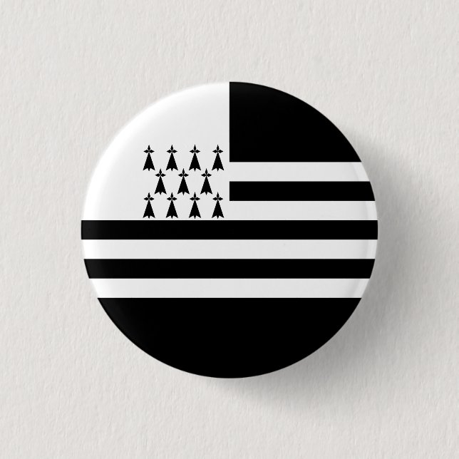 Patriotic Brittany Flagga Button Knapp (Framsida)