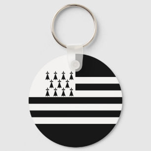 Patriotic Brittany Flagga Keychain Nyckelring