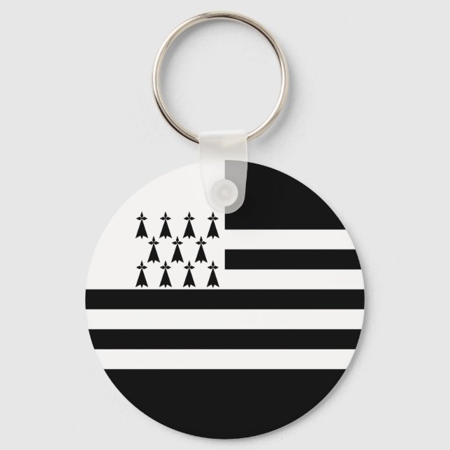 Patriotic Brittany Flagga Keychain Nyckelring (Framsida)