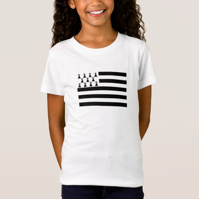 Patriotic Brittany Flagga T Shirt (Framsida)