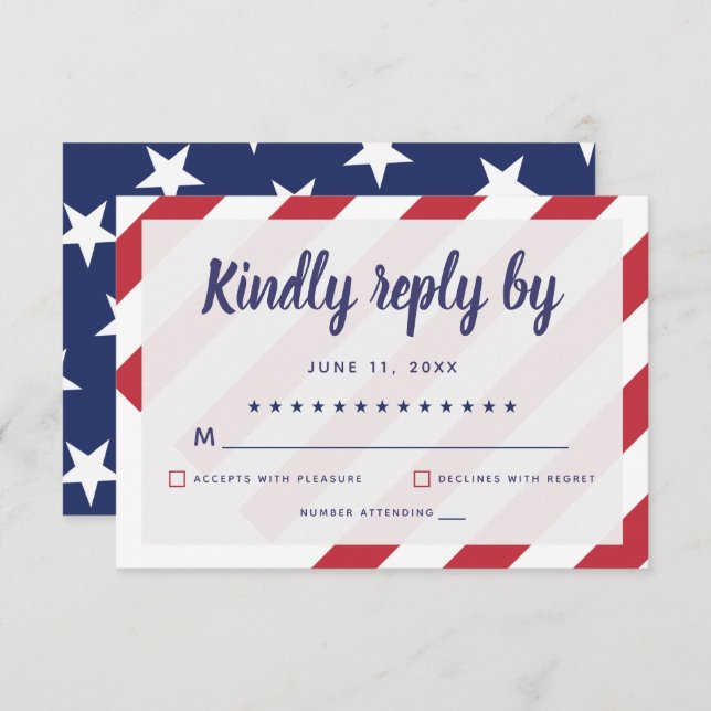 Patriotic Bröllop OSA Card (Fram/baksida)