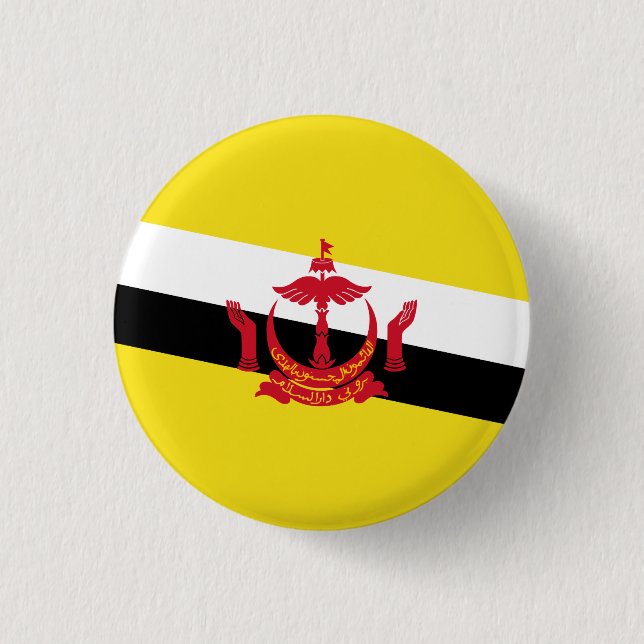 Patriotic Brunei Flagga Button Knapp (Framsida)
