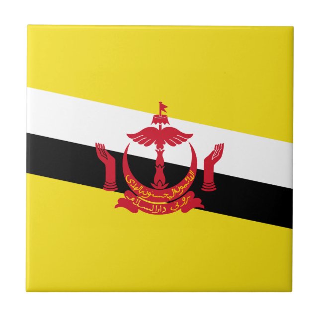Patriotic Brunei Flagga Ceramic Tile Kakelplatta (Framsidan)