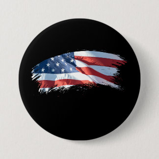 Patriotic Brush Stroke American Flagga Knapp