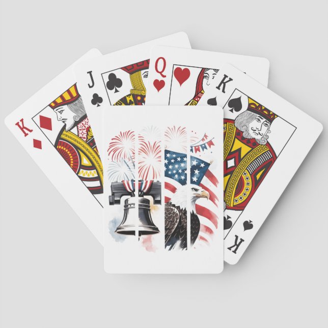 Patriotic Brushstroke - Fireworks, Flagga, Eagle Casinokort (Baksidan)
